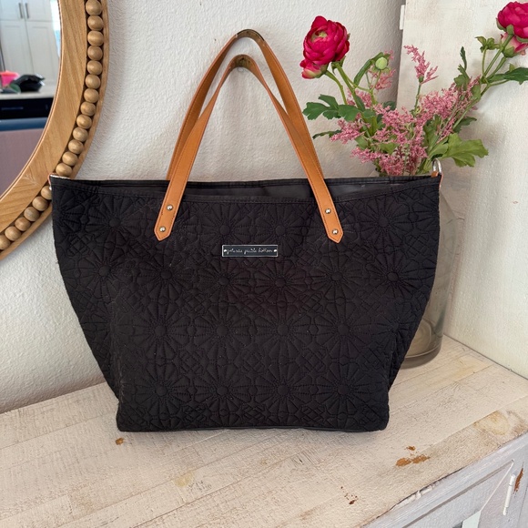 Petunia Pickle Bottom Handbags - Petunia Pickle Bottom Quilted Black Diaper Tote Bag